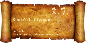 Komlósi Tivadar névjegykártya