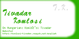 tivadar komlosi business card